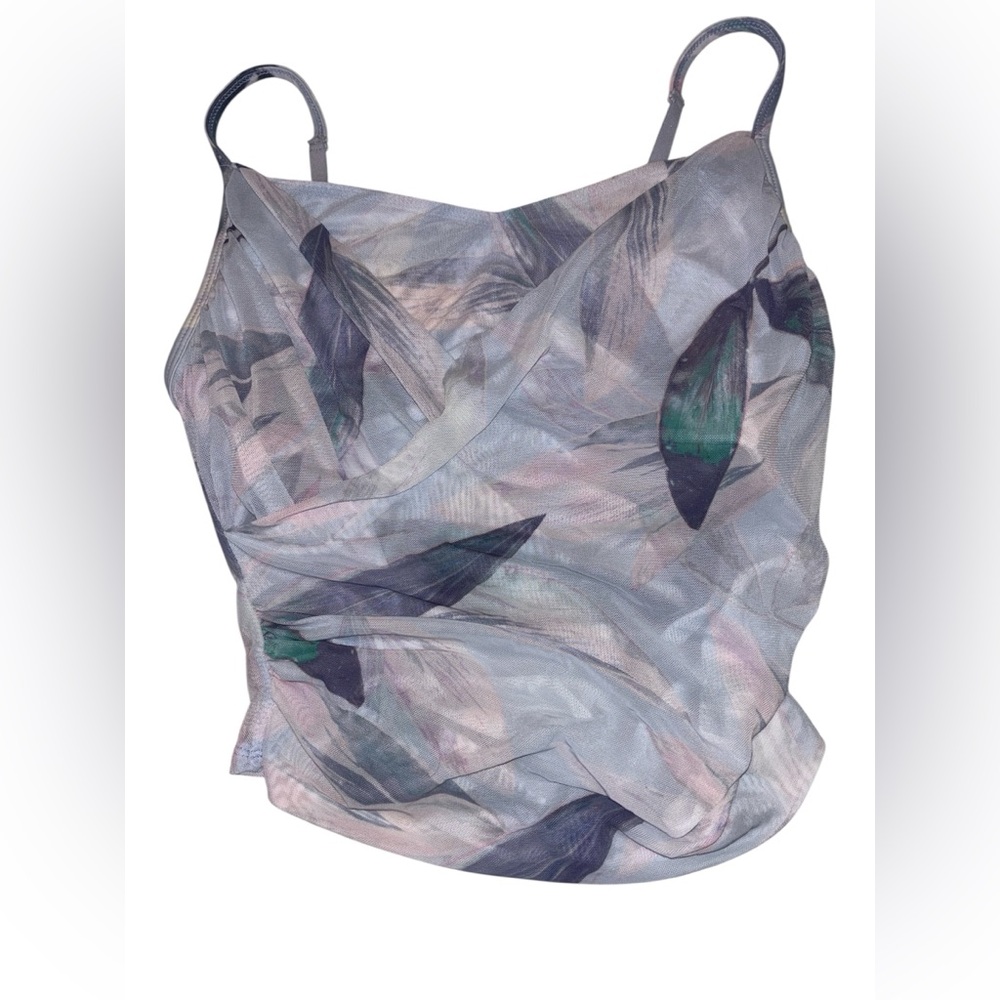 Fabletics Ren Midi Sports bra tank pullover tropical Size S